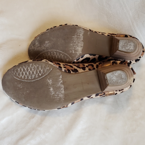 Calf Hair Leopard Print Heels sz 8 - Picture 4 of 7